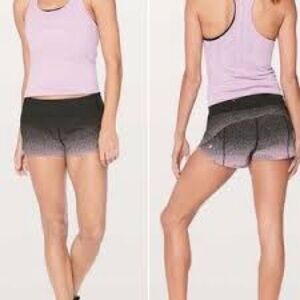 Lululemon speed short.  Size 10. 2.5” inseam.  Black and pink ombré sparkle